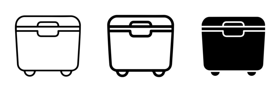 Cooler Icons, Ice Chest Vector Set, Portable Fridge Graphics, Outdoor Beverage Storage, Camping Equipment
