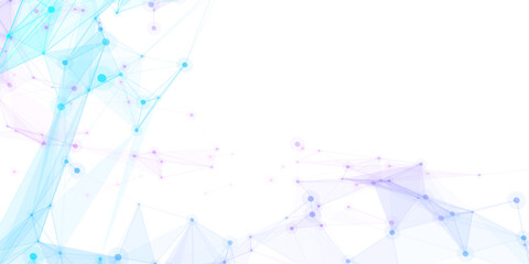 Abstract geometric background with connecting dots and lines with low poly triangle shapes. Polygonal Mesh Background Vector design digital technology concept Global network connection data structure. © Kainat 