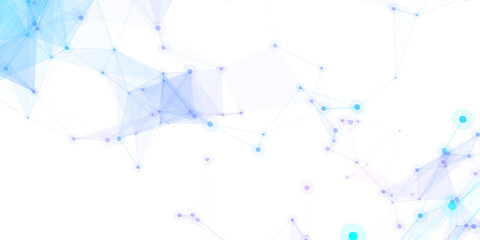 Abstract geometric background with connecting dots and lines with low poly triangle shapes. Polygonal Mesh Background Vector design digital technology concept Global network connection data structure. © Kainat 