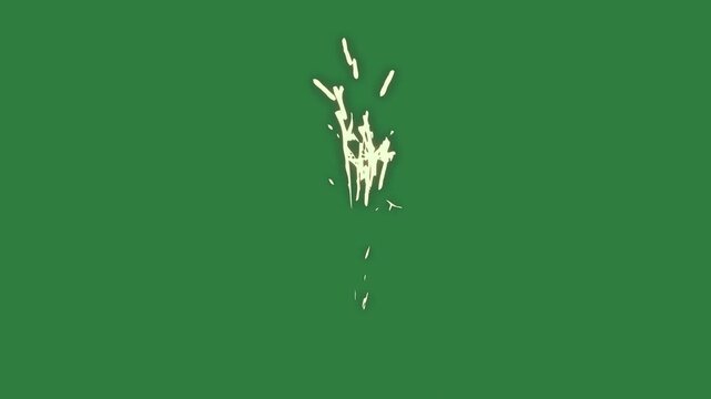 Silhouette of man and white paint hole hand drawn outline isolated on green screen background