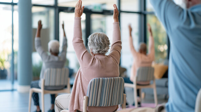 Seniors Exercise Class: Chair Yoga for Wellness and Health in Senior Communities