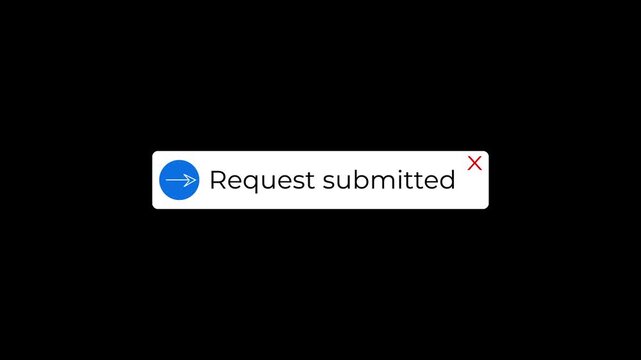 request submitted success notification popup animation.