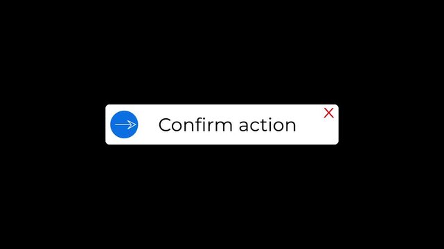 minimal confirmation modal animation with animated arrow icon.