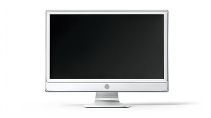 Fototapeta premium one unit of personal computer monitor screen, isolated on white background, blank screen 