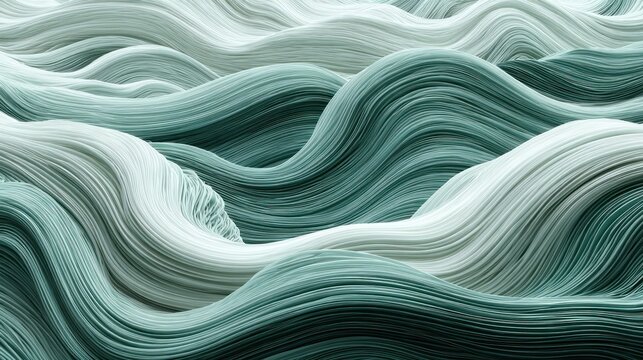 Abstract flow of undulating strands creates a serene ocean wave texture background