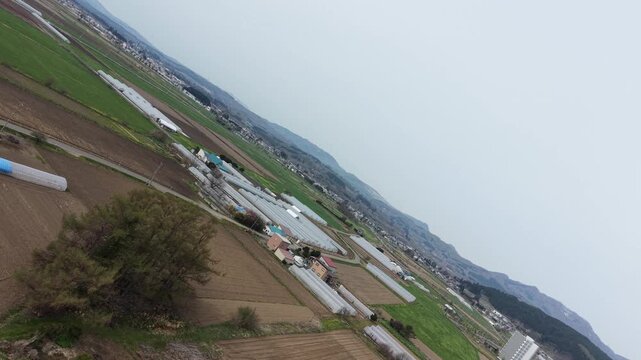 HOKKAIDO.  JAPAN .Modern town area with transport lines April 27 2026