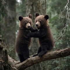 Fototapeta premium brown bear in the forest