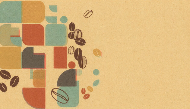 Creative Cafe Menu Template with Abstract Coffee Graphics and Minimalist Copy Space