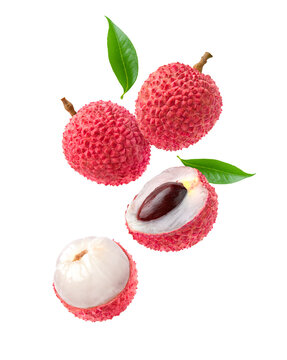 Lychee isolated on white background.