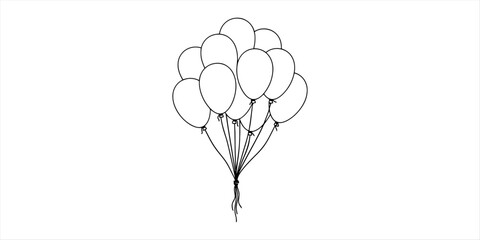 Hand drawn bunch of balloons sketch © Ratna Art_Gallery