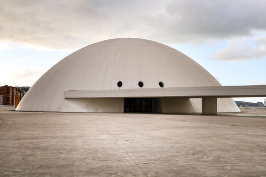 The Oscar Niemeyer International Cultural Center next to the Aviles estuary