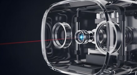 Fototapeta premium Futuristic dark metallic machine part or advanced engine mechanism