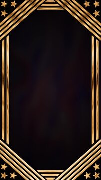 Vertical luxury gold frame with metallic star details, ideal for elegant titles, celebration graphics, and formal editorial layouts