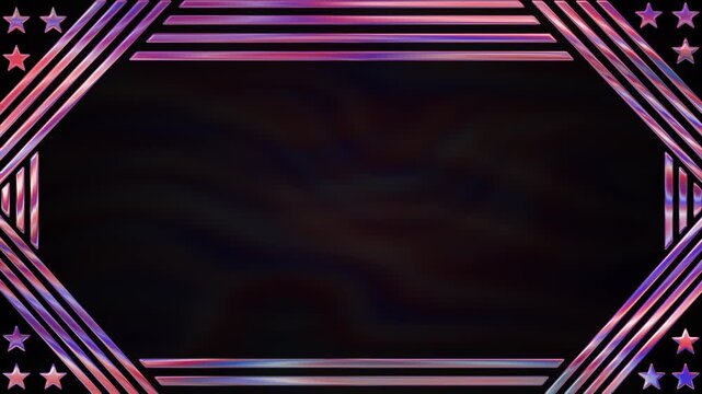 Stylish Art Deco inspired frame with glowing star details, suitable for luxury presentations, celebration titles, and upscale digital content
