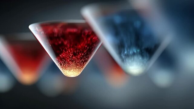 Cinematic 3D animation of glowing, sparkling marketing funnels with glowing particles, representing conversion optimization, digital sales strategy, and dynamic lead generation.
