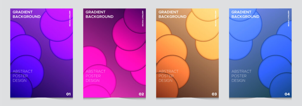 Colorful Abstract Geometric Gradient Background Collection with Modern Layered Shapes and Vibrant Design Templates