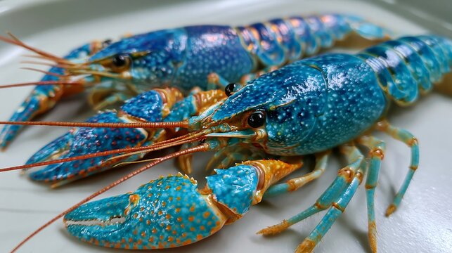 Brightly colored crayfish are available for purchase in New Zealand.