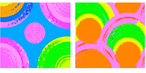 Obraz premium Colorful circular pattern with overlapping shapes vector illustration