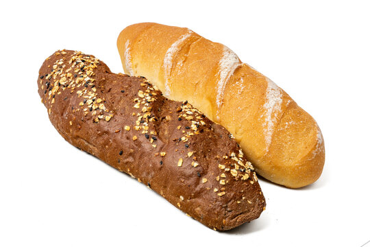 The Beguette bread isolate on white for mockup, high resolution image, stacking focus techniq.