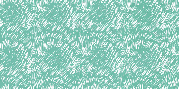 Turquoise scribble pattern seamless vector background with textured lines