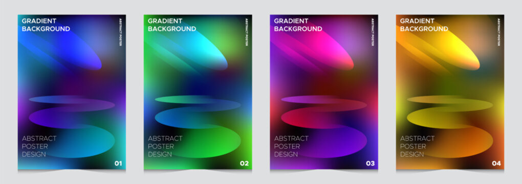 Vibrant Neon Fluid Gradient Background Collection with Glossy Abstract Waves and Dynamic Color Flow