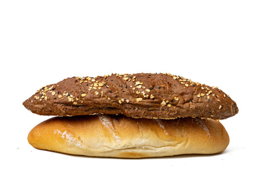 The Beguette bread isolate on white for mockup, high resolution image, stacking focus techniq.