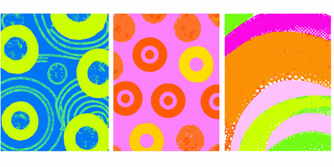 Obraz premium Circular pattern vector illustration with vibrant colors and textured surfaces
