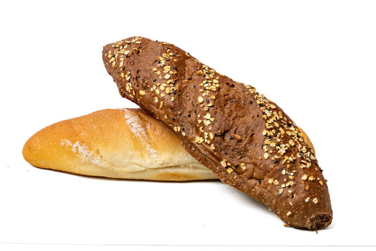 The Beguette bread isolate on white for mockup, high resolution image, stacking focus techniq.