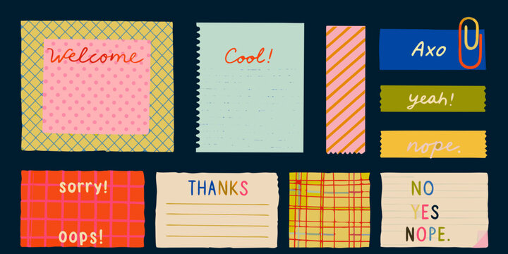 Colorful Notepaper Collection A Flat Vector Illustration Set