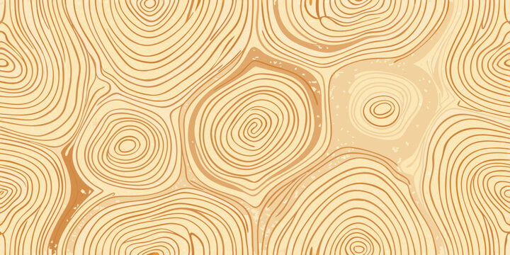 Wood Grain Texture Pattern Seamless Vector Illustration In Beige Tones