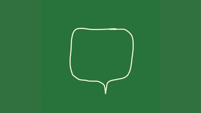 A white speech bubble on green background and with outline of glass green screen animated chromakey background design depth cartoonish style illustration motion frame figure backgrounds