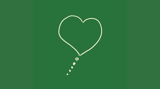 A green screen with heart drawn on it and background white animated chromakey background emotion figure creative frame movement cartoonish design elements layers scene depth gesture