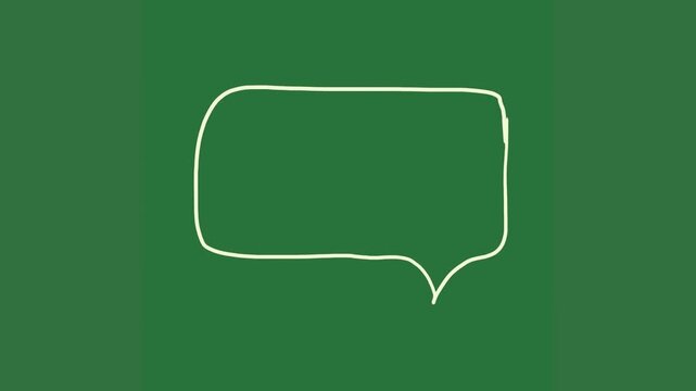 A white speech bubble on green background and with green screen animated chromakey background backgrounds composition layers emotion cartoonish elements depth expression frame design