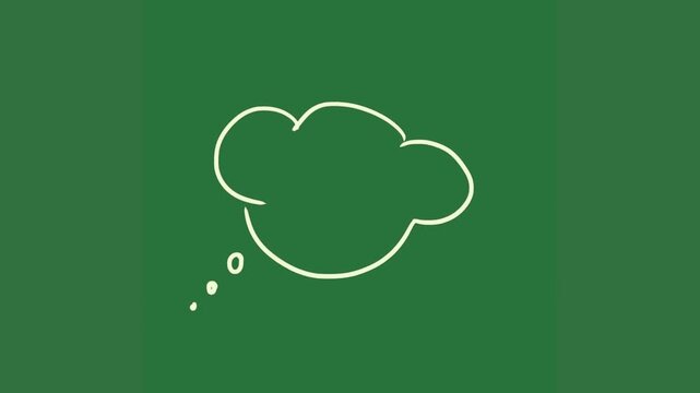A white cloud on green background and with in the middle green screen animated chromakey background emotion colorful gesture elements layers scene creative expression illustration movement