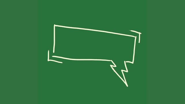 A white speech bubble on green background and with outline of green screen animated chromakey background depth figure frame creative composition expression backgrounds cartoonish gesture