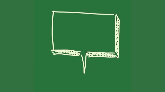 A green background with white outline of speech and screen on it square green screen animated chromakey background emotion design colorful layers frame cartoonish movement elements