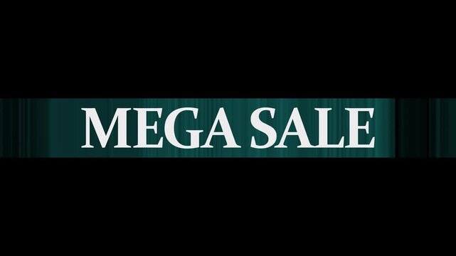 White text MEGASALE on a dark teal textured banner sale discount