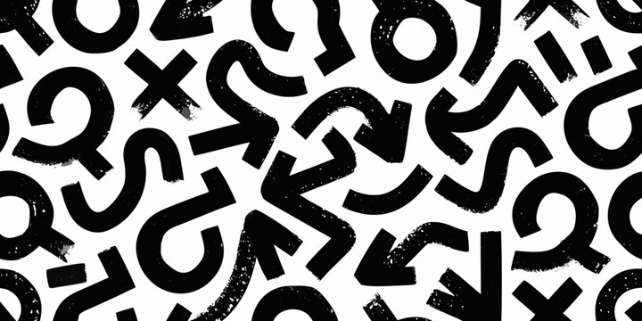 Abstract black and white letterform pattern dense and textured vector illustration