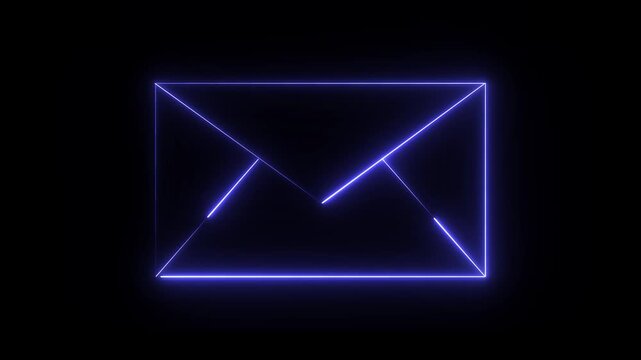 A neon blue envelope icon representing electronic mail.