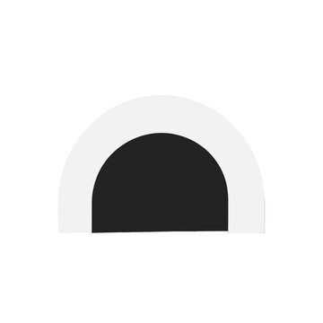 Simple geometric arch shape with dark interior