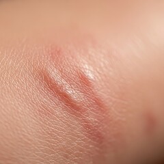 Fototapeta premium Red Irritated Skin Bump Shown in Close Up Macro Detail