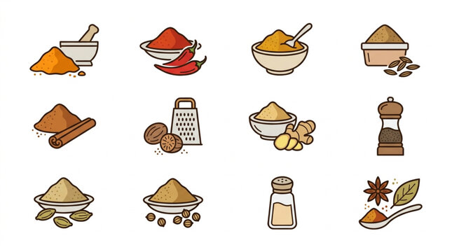 Collection of Spices and Seasonings in Various Forms.