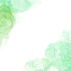 ミントグリーンの花背景 © HATAKUMI