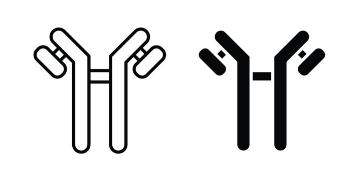 Antibody icon bundle modern line and clipart style collection
