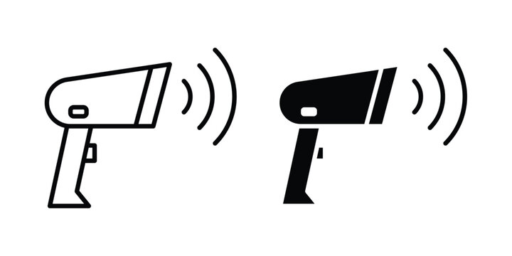 Barcode scanner icon bundle modern line and clipart style collection