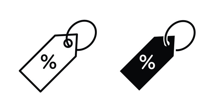 Discount tag icon bundle modern line and clipart style collection