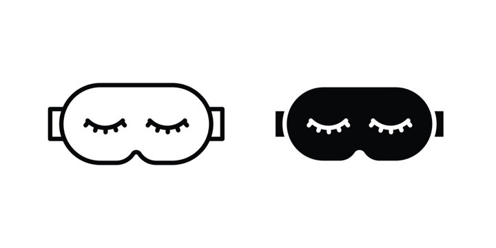 Eye mask icon bundle modern line and clipart style collection
