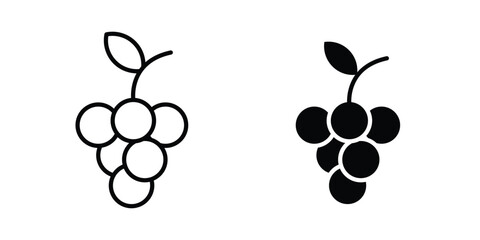 Obraz premium Grapes icon bundle modern line and clipart style collection