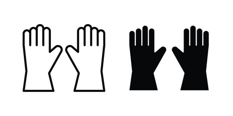Fototapeta premium Glove icon bundle modern line and clipart style collection
