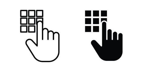 Keypad icon bundle modern line and clipart style collection © Warpiya